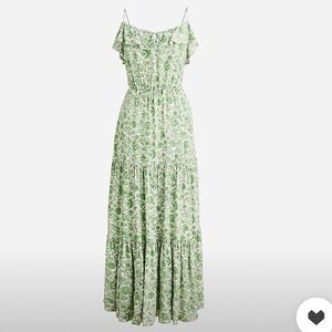 J.Crew Green Floral Tiered Mini Dress
